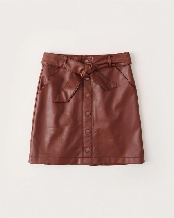 Women's Vegan Leather Belted Mini Skirt | Women's Up To 50% Off Select Styles | Abercrombie.com