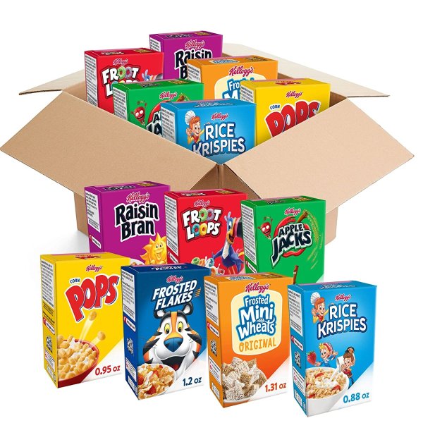 Kellogg's Cold Breakfast Cereal, Variety Pack (48 Boxes)