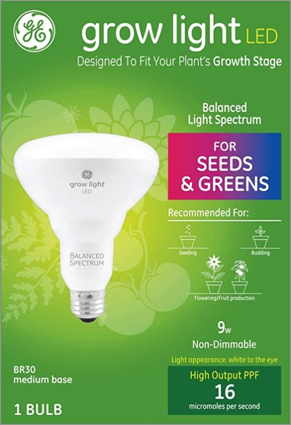 Lighting Grow Light BR30 LED Light Bulb for Indoor Plants, Balanced Spectrum, 9-Watts, 1 Count (Pack of 1)