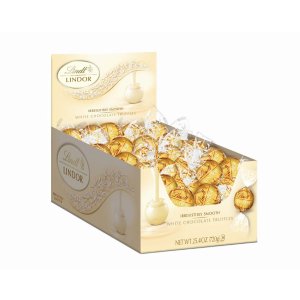 Lindt LINDOR White Chocolate Truffles, 120 Count Box