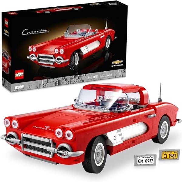 Icons Corvette Classic Car Model Building Kit for Adults, Gift Idea for Classic Car Lovers, Build and Display This Replica of an Iconic American Car, Gift for Valentine's Day, 10321