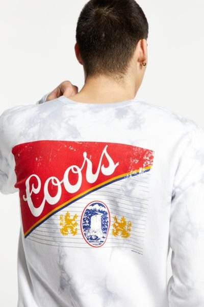 Coors Banquet Label Logo Tie-Dye Crew Neck Sweatshirt
