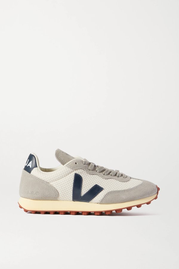 + NET SUSTAIN Rio Branco leather-trimmed suede and mesh sneakers