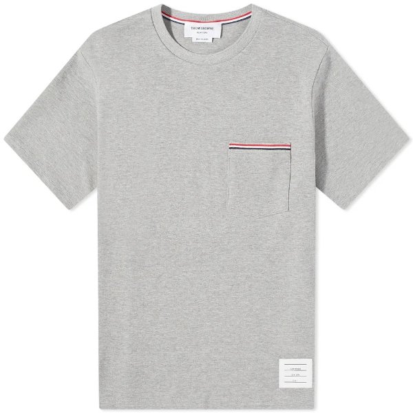Oversized Stripe Pocket T-ShirtLight Grey