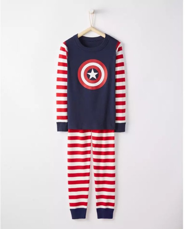 Marvel's Captain America Long John Pajamas In Organic Cotton