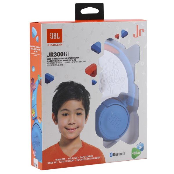 JR 300BT On-Ear Wireless Bluetooth Headphones - Blue/Orange (New)