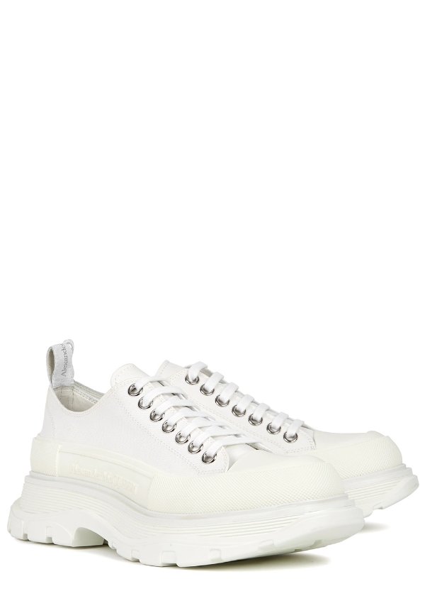 Tread white canvas sneakers