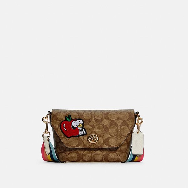 X Peanuts Karlee Crossbody in Signature Canvas With Snoopy