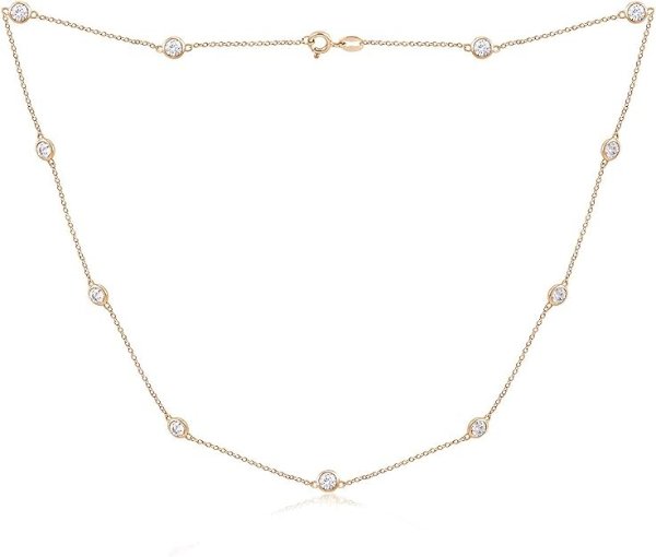Platinum or Gold Plated Sterling Silver Station Necklace made with Infinite Elements Zirconia