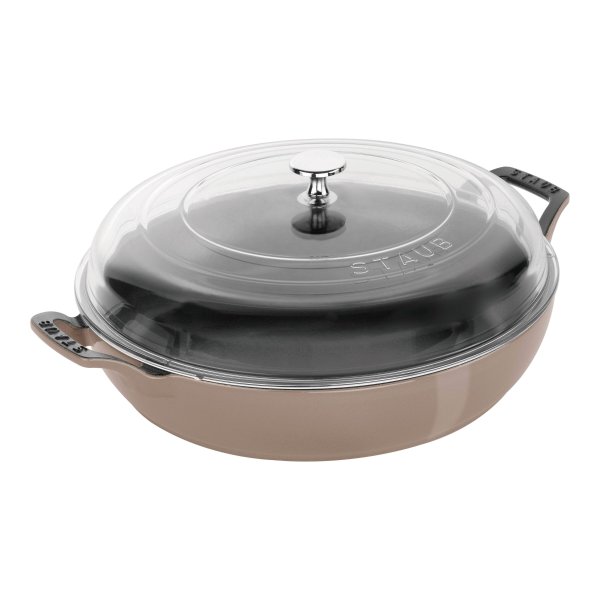 Cast Iron 12-inch, Braiser with Glass Lid, sesame