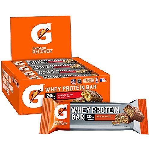 Whey Protein Bars, Chocolate Pretzel, 2.8 oz bars (Pack of 12, 20g of protein per bar)