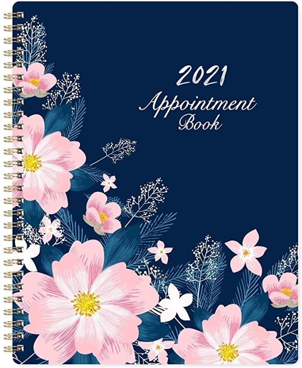 2021 Weekly Appointment Book/Hourly Planner 2021 - Weekly Planner 2021, 8" x 10", Jan. 2021 - Dec. 2021, Hourly Interval, Twin-Wire Binding, Lay - Flat