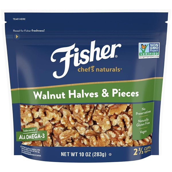 Fisher Walnut Halves and Pieces, 10 Ounces