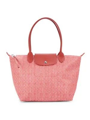 Printed Leather Trim Tote