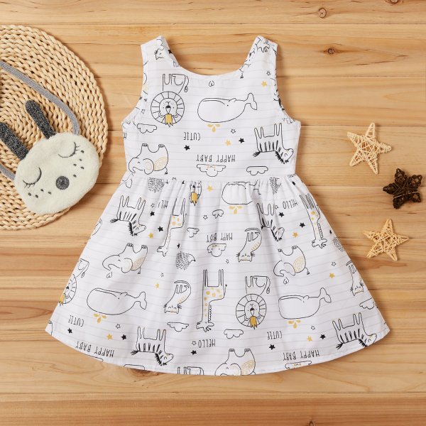 Baby Animal Print Backless Dresses