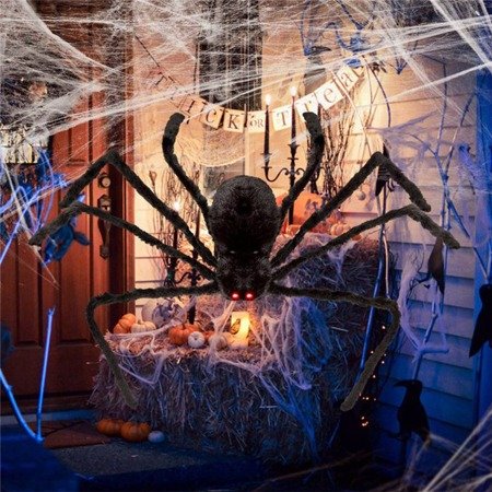 Halloween Hanging Decoration 4.9ft Giant Realistic Hairy SPIDER Outdoor Yard Decor