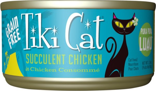 Puka Puka Luau Succulent Chicken in Chicken Consomme Grain-Free Canned Cat Food, 2.8-oz, case of 12 - Chewy.com