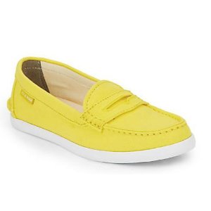 Cole Haan帆布乐福鞋，柠檬黄