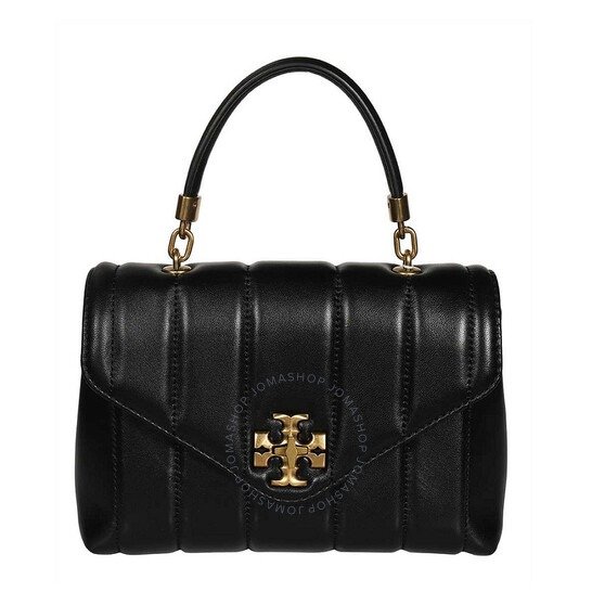 Small Kira Quilted Top-handle Satchel In Black