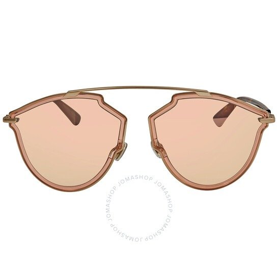 Ladies Gray Rose Gold Aviator Sunglasses