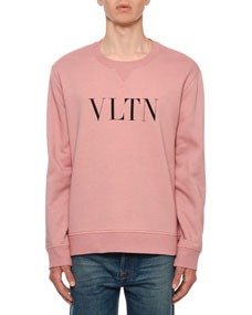 Men's VLTN Logo Typographic Sweatshirt