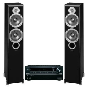 Onkyo TXNR646 7.2 Channel w/ Infinity Primus P253 Floorstanding Speakers (Black)