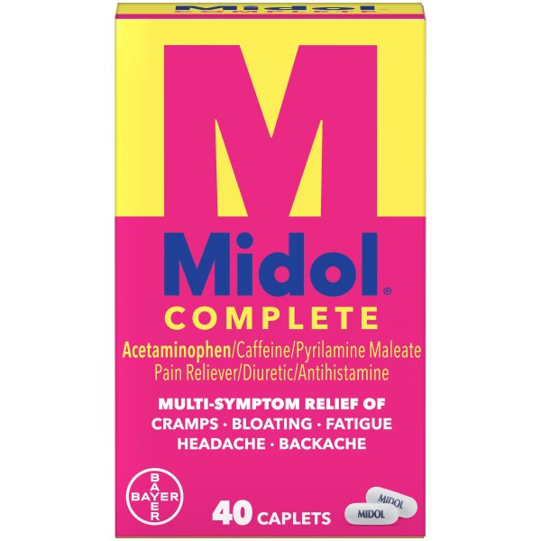 Complete, Menstrual Period Symptoms Relief, Caplets, 40 Count