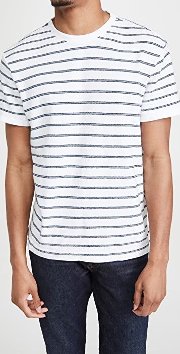 Short Sleeve Textural Stripe Shirt