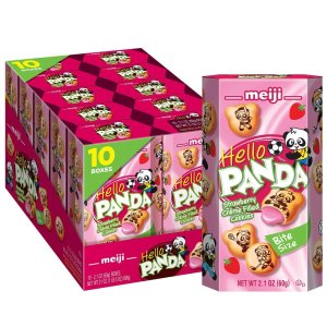 Meiji 明治草莓夹心熊猫小饼干 10盒装，近期好价