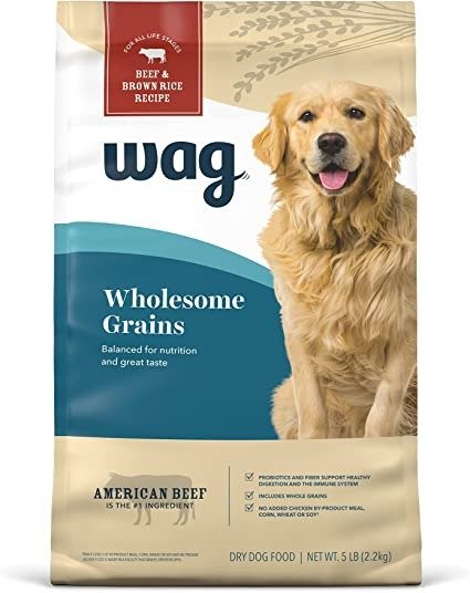 Amazon Brand - Wag Wholesome Grains Dry Dog Food