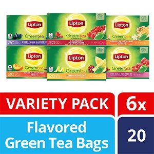 Lipton Flavored Green Tea Bags, Variety Pack 6 Pack 20 ct