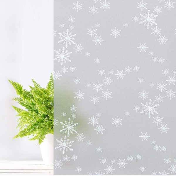 Window Film Snowflake Frosted Glass Film Self-Adhesive Opaque Privacy Protection Film Glass Sticker