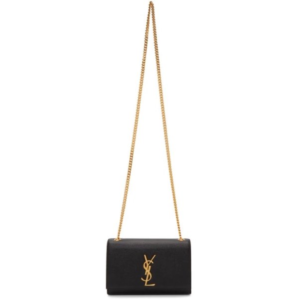 - Black & Gold Small Kate Monogramme Bag