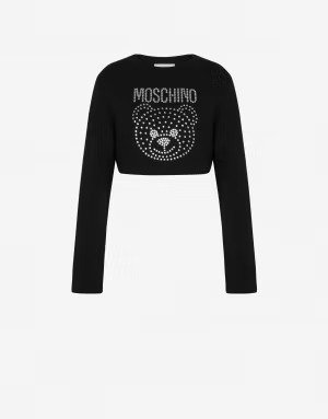 Crystal Teddy cropped sweatshirt - Clothing - Women - Moschino | Moschino Official Online Shop