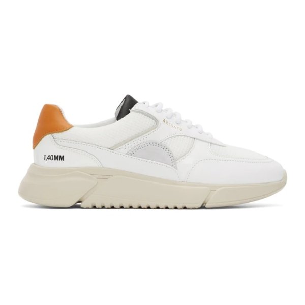 - White & Orange Genesis Triple Sneakers