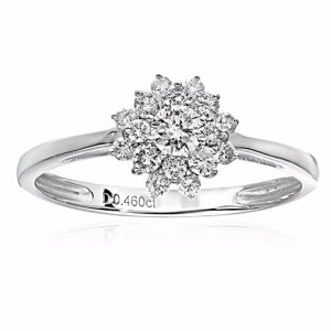 ELLE Bridal Diamond Rhodium Plated 14k White Gold Engagement Band Rings sale