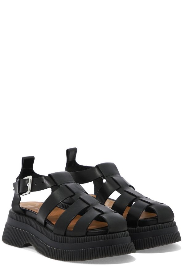 Creepers Buckle Fastened Caged Sandals