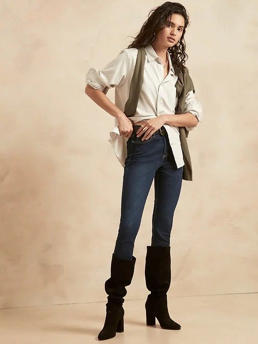 High-Rise Soft Touch Dark Wash Skinny Jean