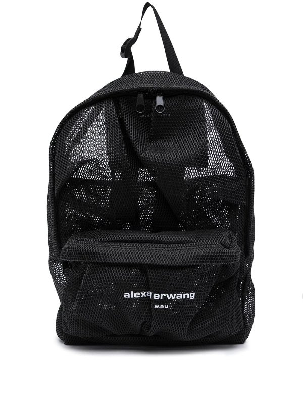 logo mesh backpack