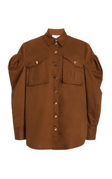 Dunbar Puff-Sleeve Cotton Shirt