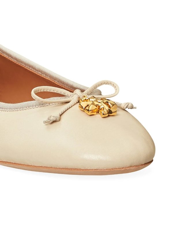 Tory Charm Leather Ballet Flats