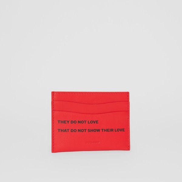 Quote Print Leather Card Case