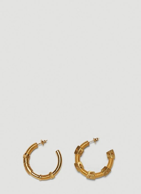 Thread Large Hoop Earrings in Gold