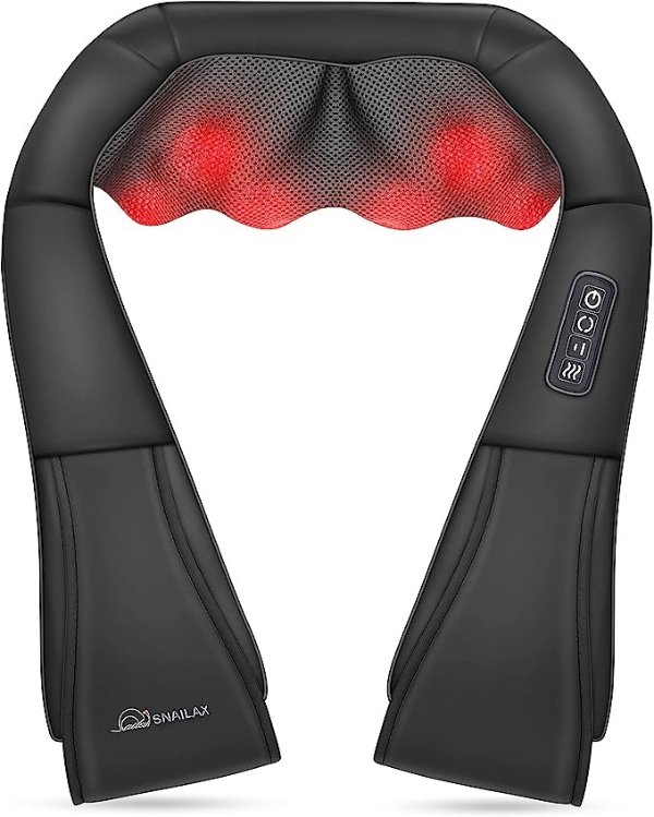 Shiatsu Neck and Shoulder Massager - Back Massager with Heat, Deep Kneading Electric massage pillow for Neck, Back, Shoulder,Foot Body Pain Relief