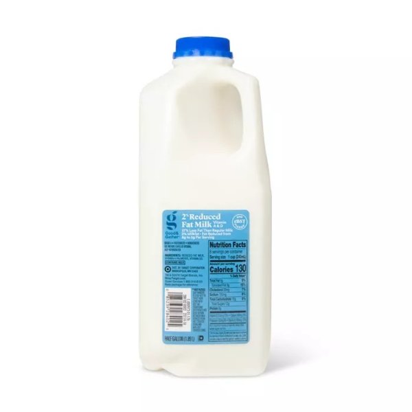 2% 低脂牛奶 0.5加仑