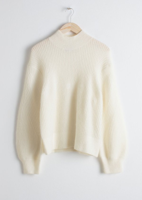 Wool Blend Cable Knit Sweater - Cream - Sweaters - & Other Stories