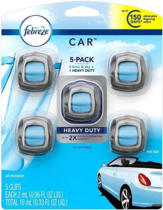 Car Air Freshener, Set of 5 Clips, Linen & Skyup to 150 Days (Packaging May Vary)