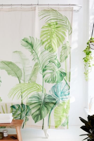 Watercolor Tropical Shower Curtain
