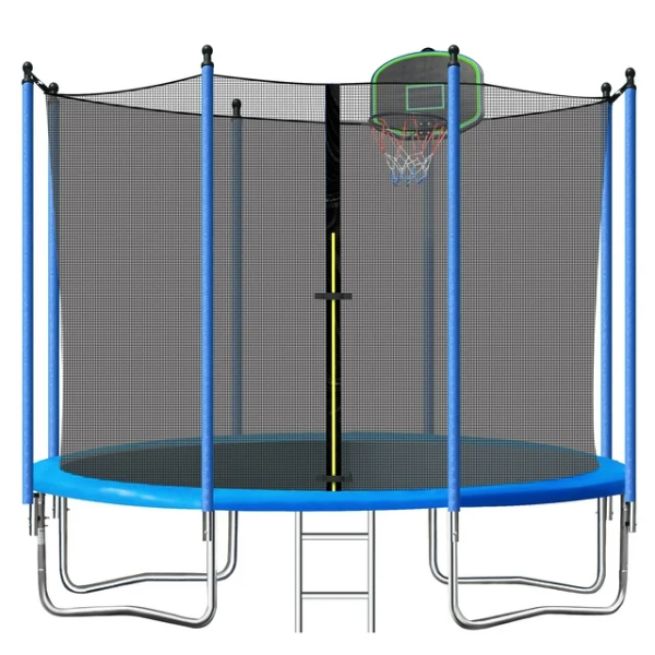 SEGMART 10ft Trampoline for Kids with Basketball Hoop and Enclosure Net/Ladder