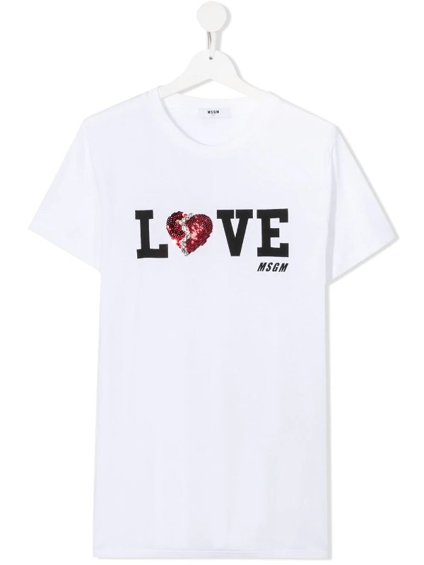 TEEN Love-print cotton T-shirt